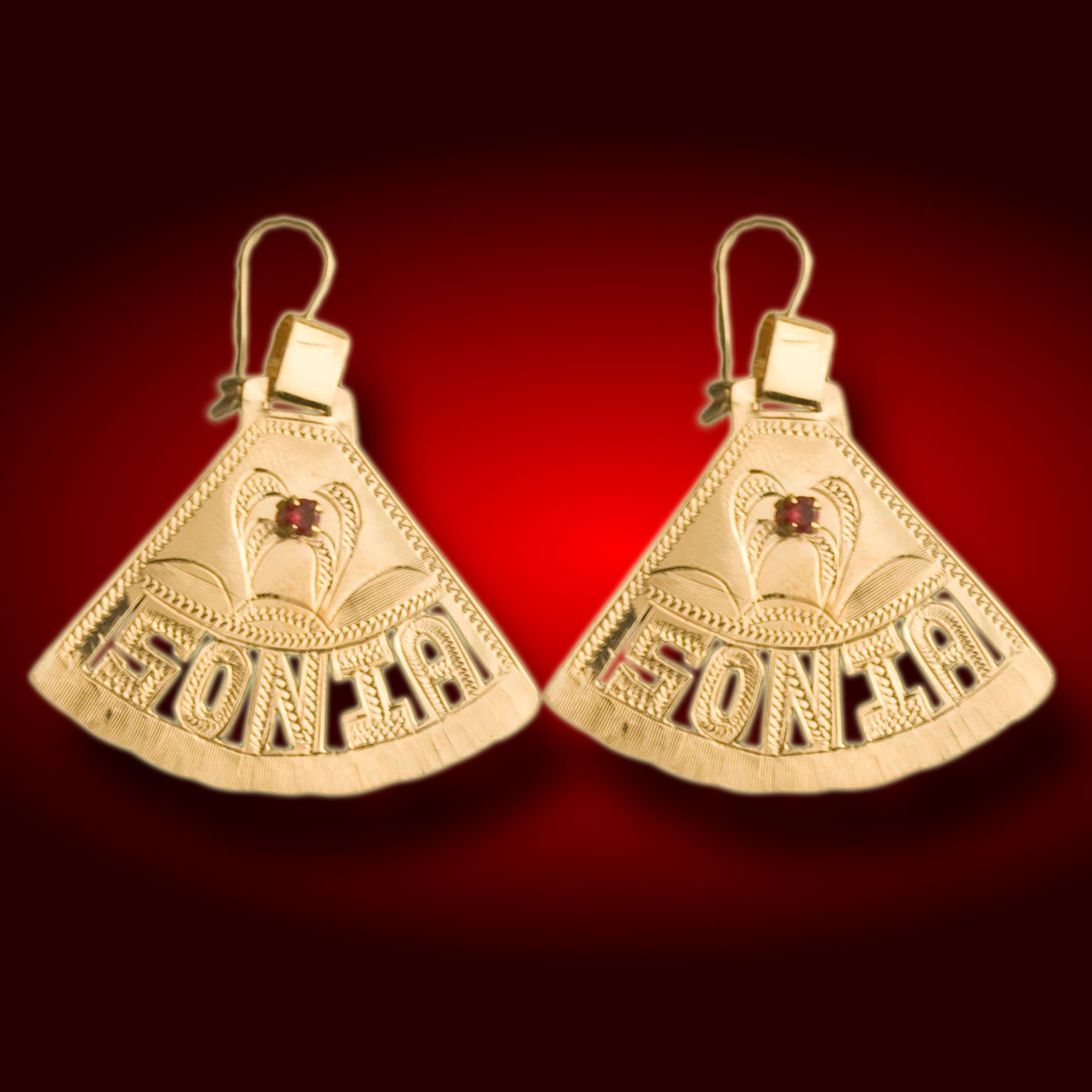 Panama Adults Fan Shape Name Earring 2 sizes Palm Jewelry