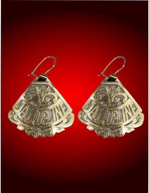 dome name fan earring-1