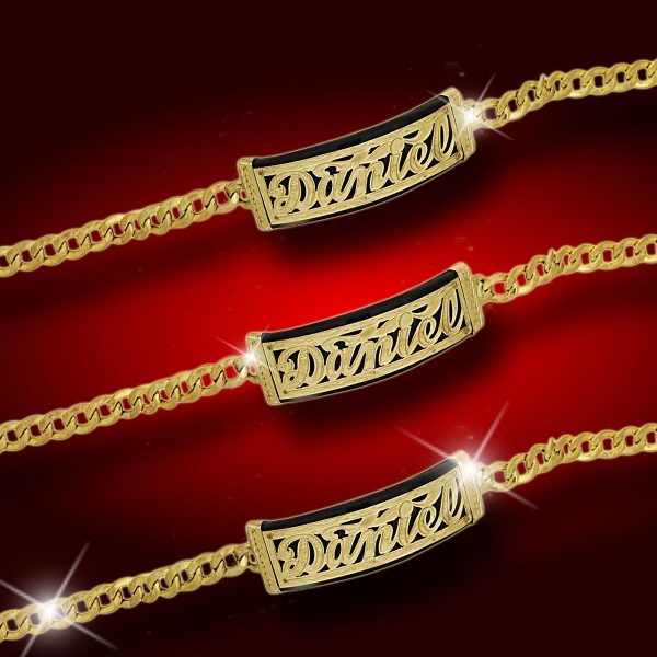 Care Name Anklet With Border