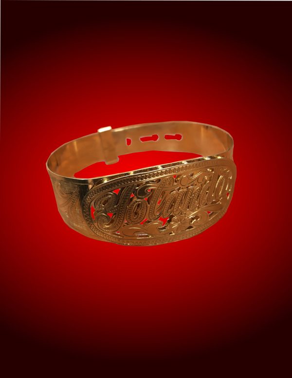 Double Plated Gold Name Bangle