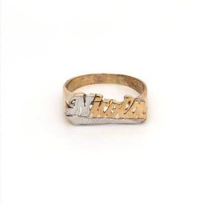 Kids Gold and White Gold Name Ring