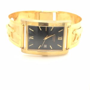 Men Panama Panther Full Gold Watch Rectangle  Shape